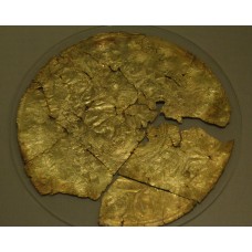 Broken gold sheet, solar disc design, sun symbol